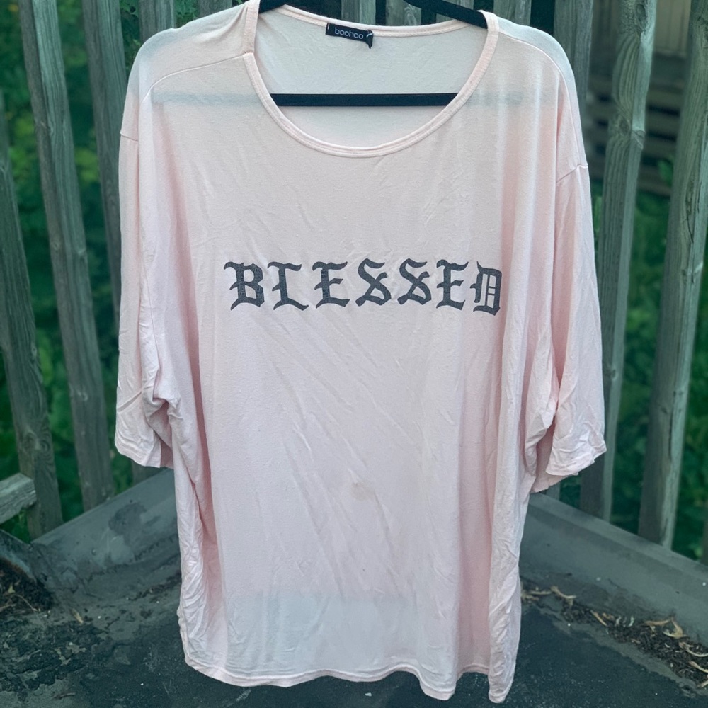 Boohoo Light Pink Oversized T-Shirt